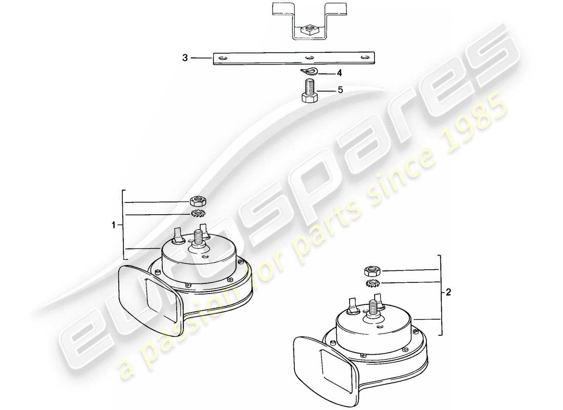porsche 1983 (944) horn parts diagram