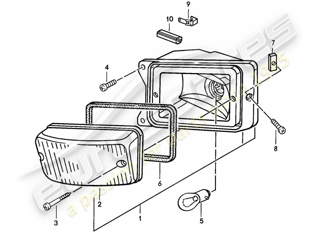 porsche 1986 (924s) turn signal parts diagram