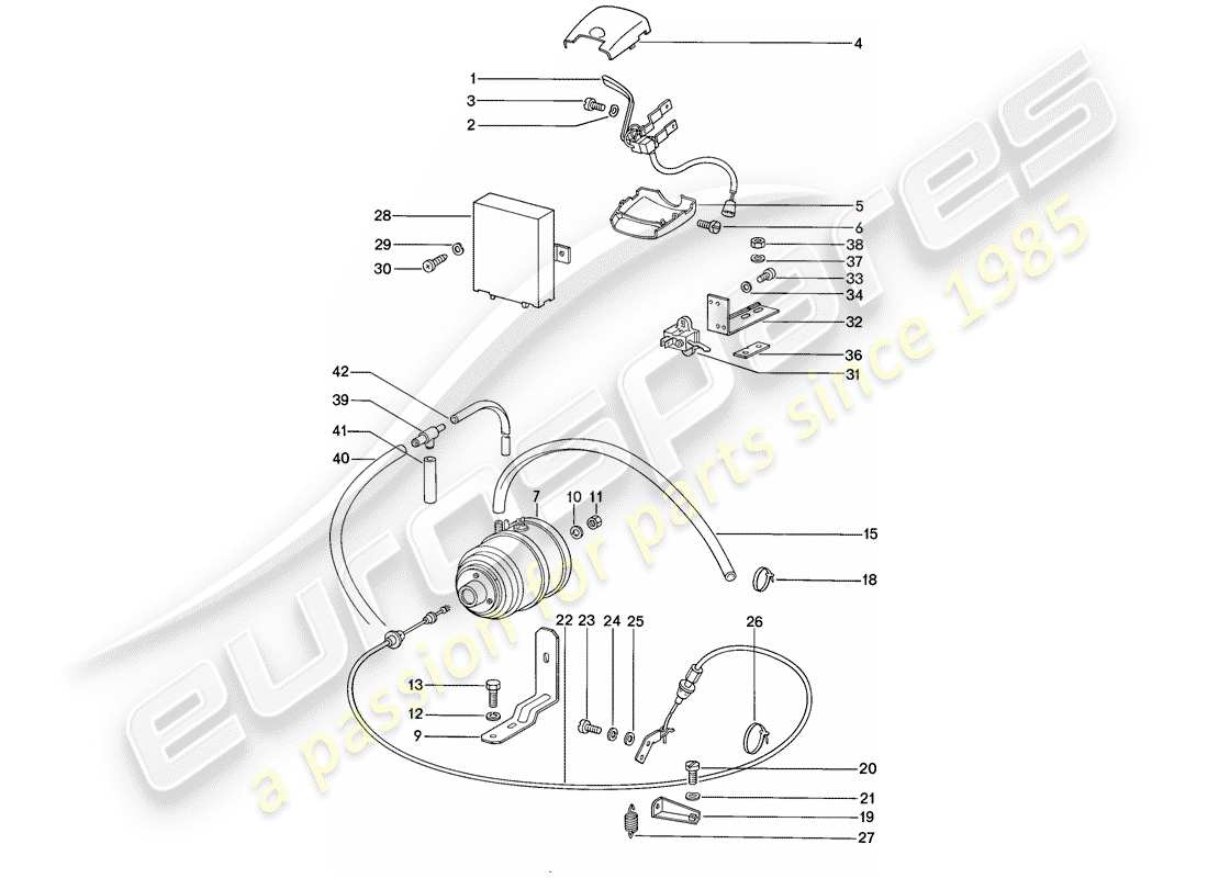 porsche 1986 (911) cruise control system part diagram