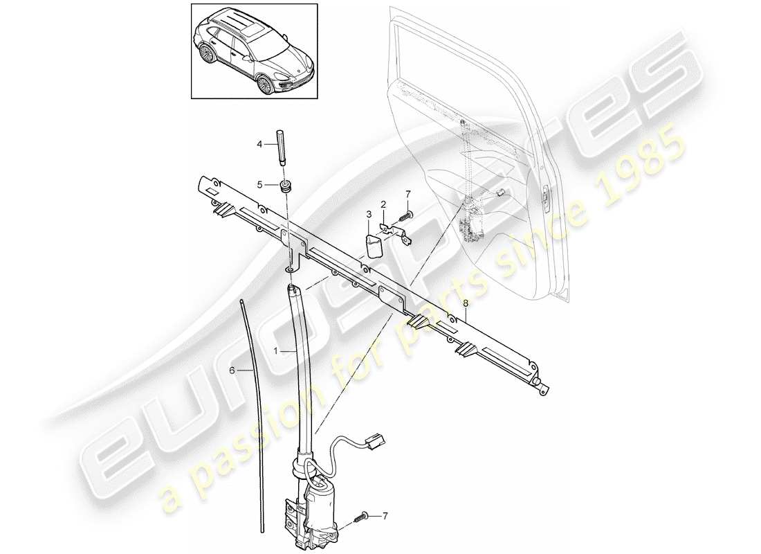 porsche 2016 (cayenne e2 92a) roller blind rear door d - mj 2015>> part diagram