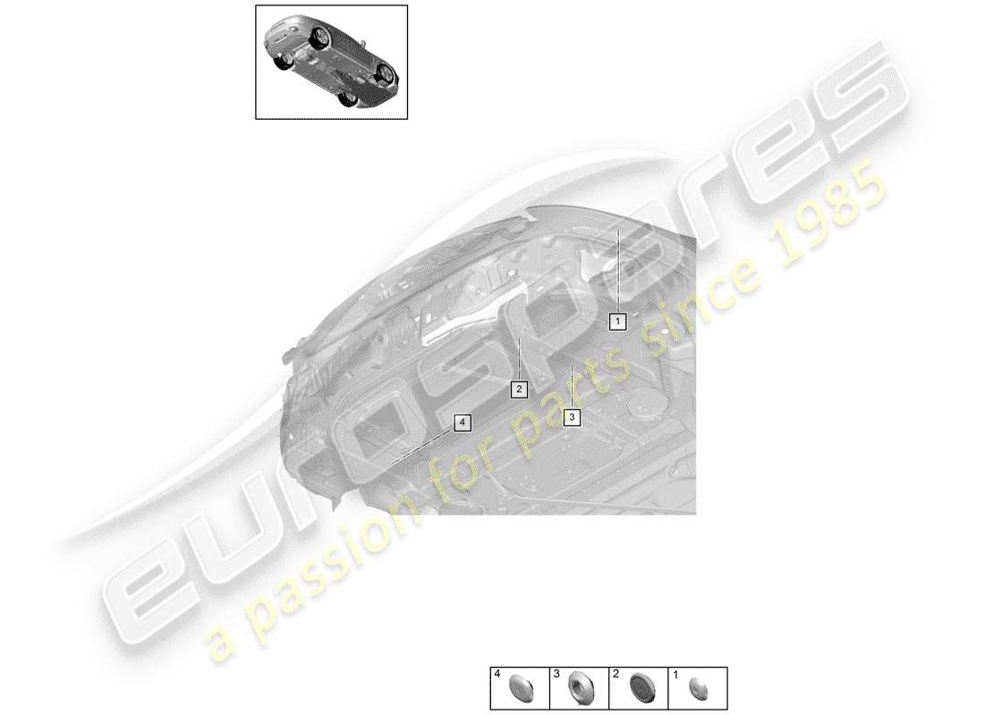 porsche 2018 (panamera 971-1) bungs upper rear end part diagram