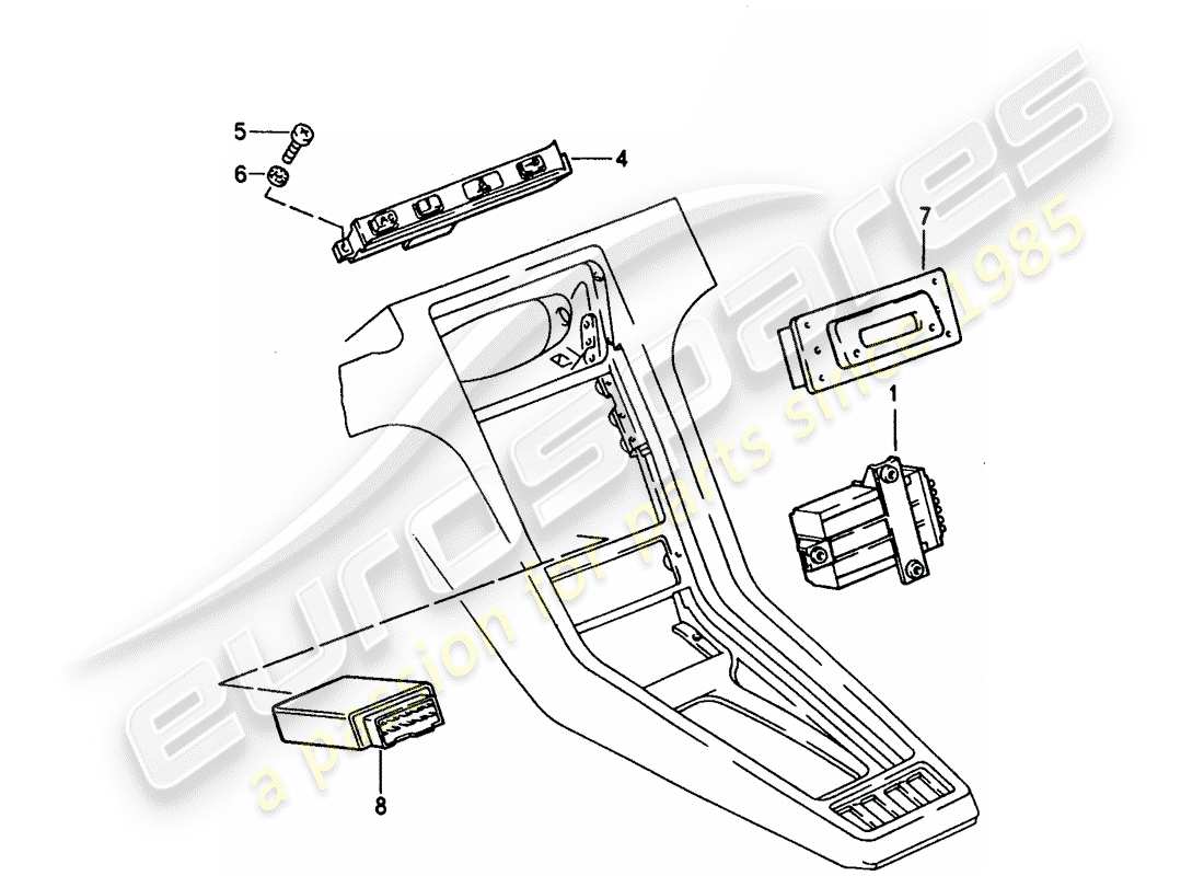 porsche 1995 (928) central indicator - alarm control unit parts diagram