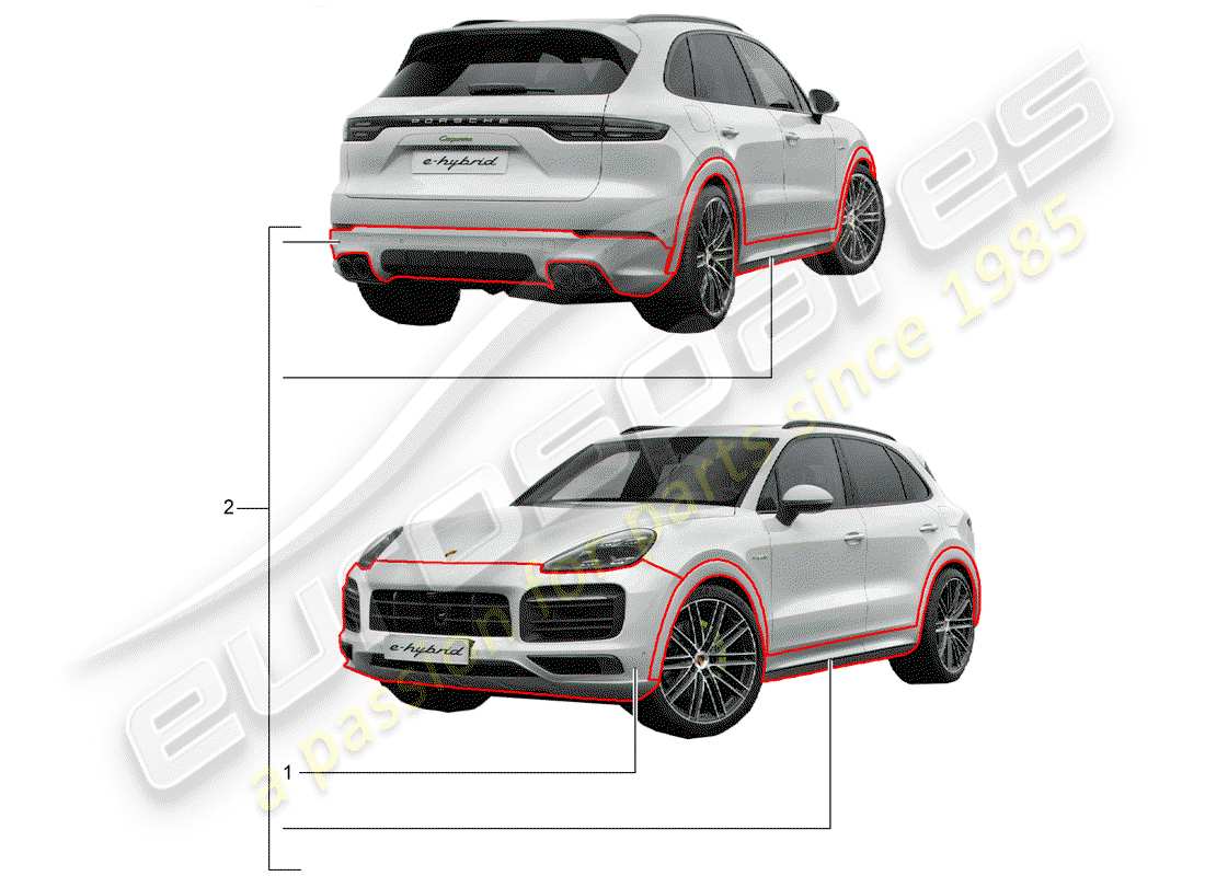 porsche 2006 (tequipment cayenne) sport design package parts diagram
