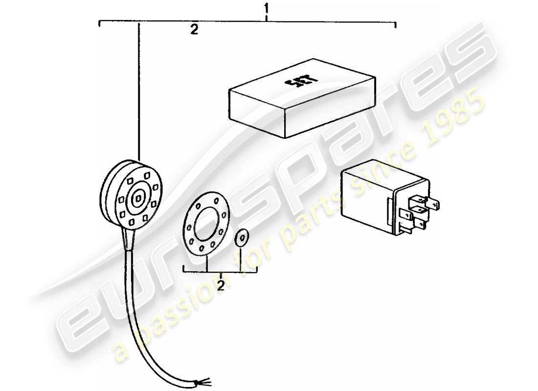 porsche 1986 (tequipment) rain sensor parts diagram