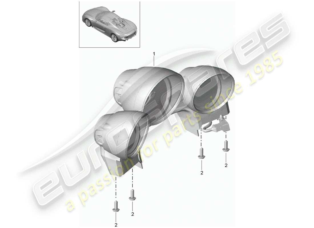 porsche 2015 (918 spyder) instruments parts diagram