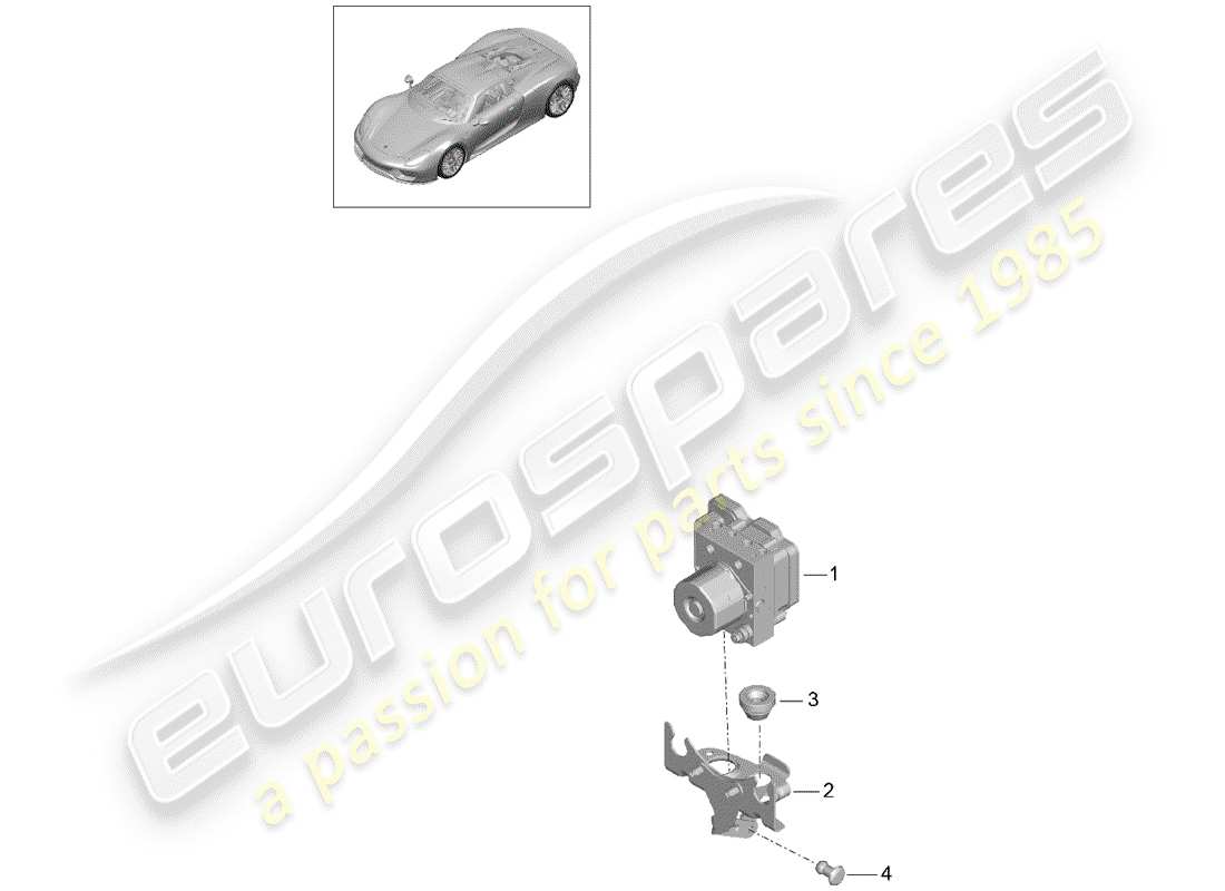 porsche 2015 (918 spyder) hydraulic unit parts diagram