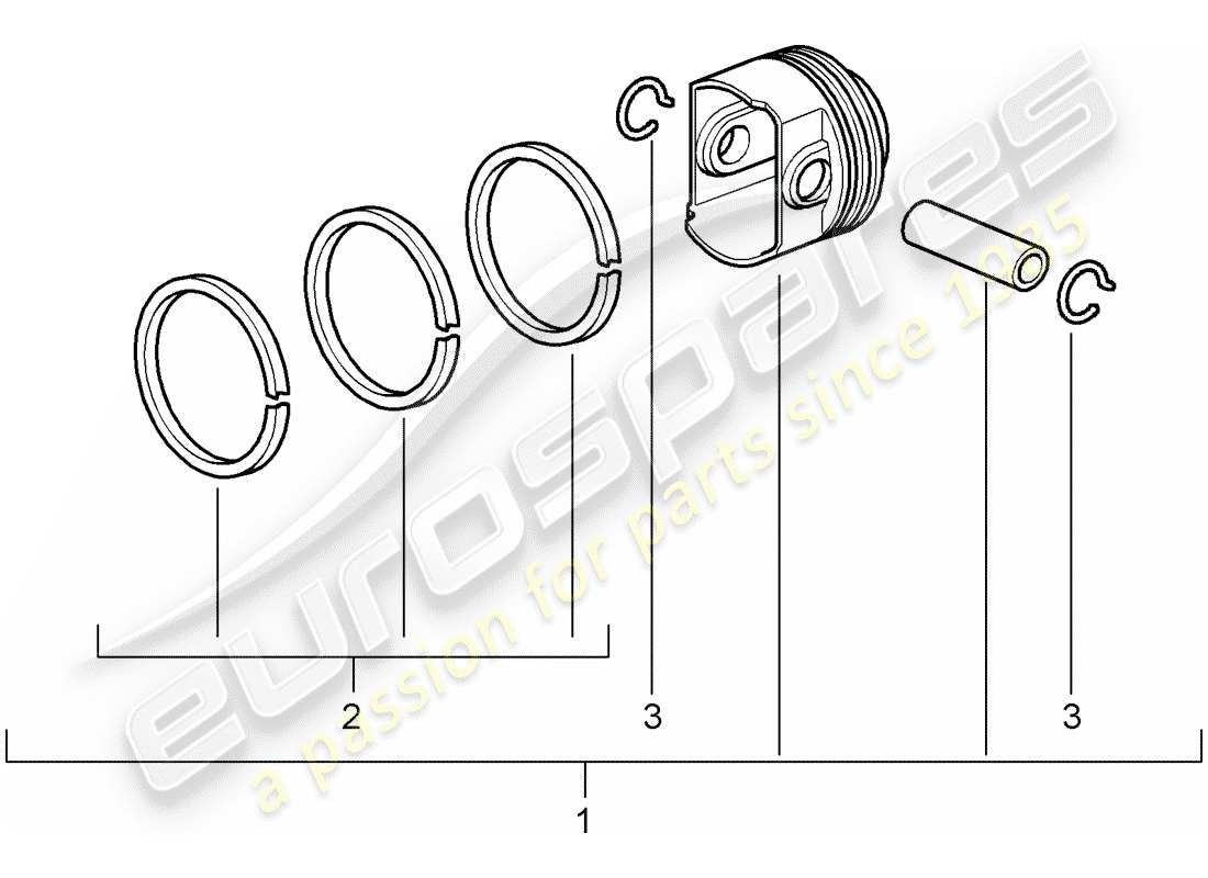 porsche 2006 (987 cayman) piston part diagram