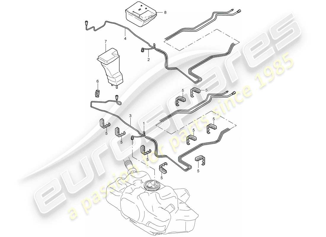 porsche 2006 (987 cayman) fuel system part diagram