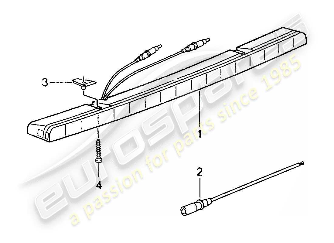 porsche 1996 (993) additional brake light part diagram