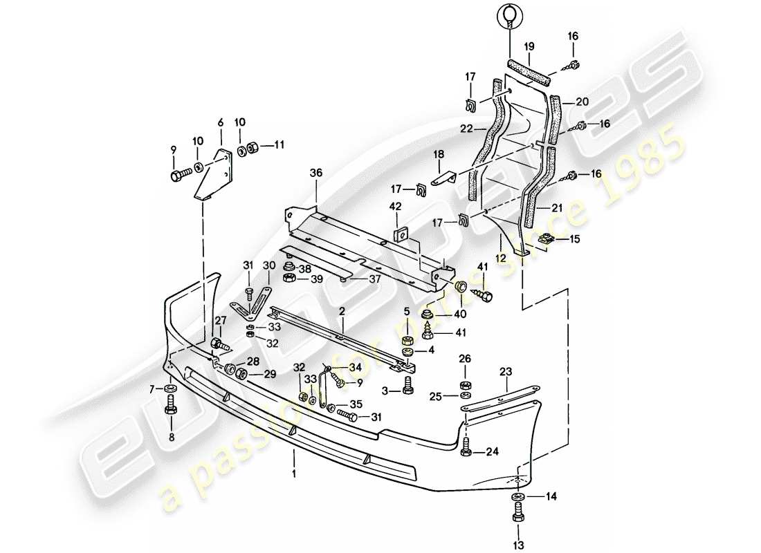 porsche 1983 (944) front spoiler parts diagram