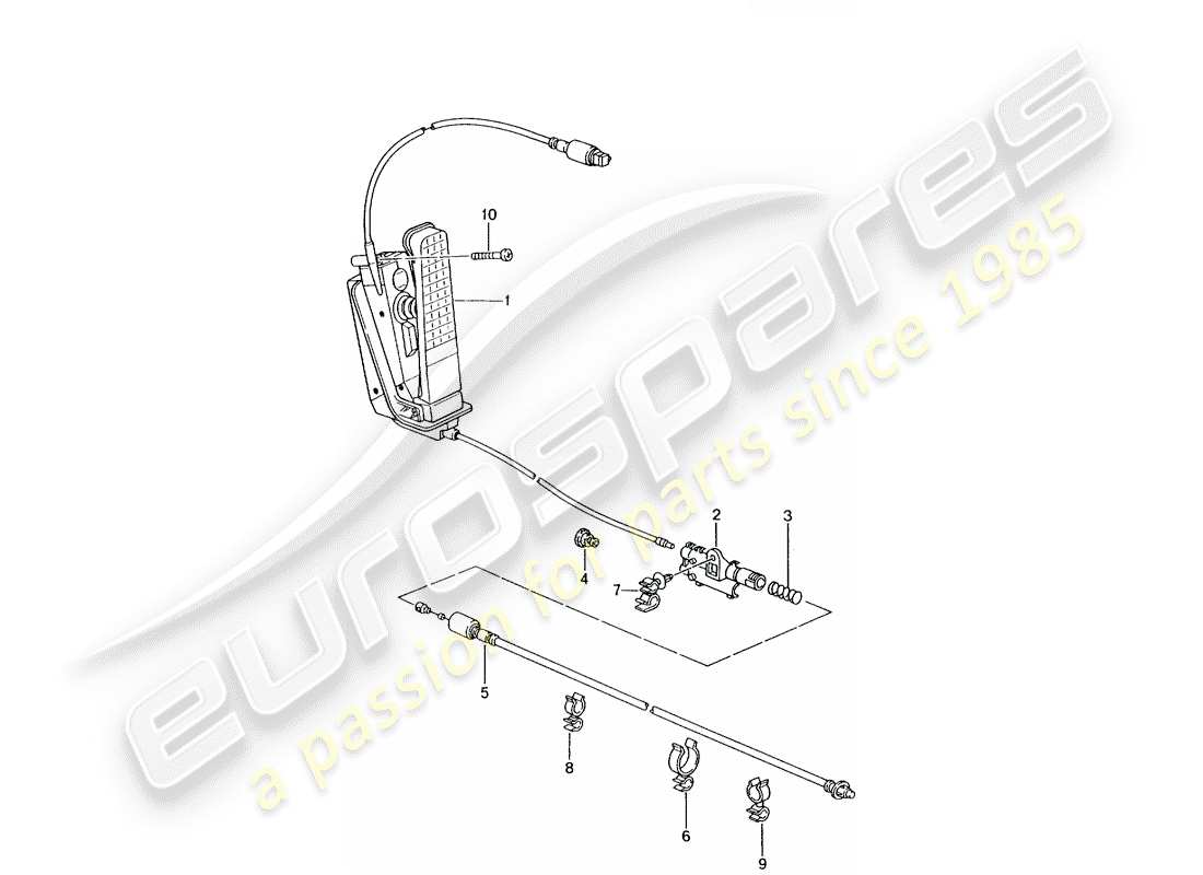 porsche 2001 (996 gt3) pedals - throttle control part diagram