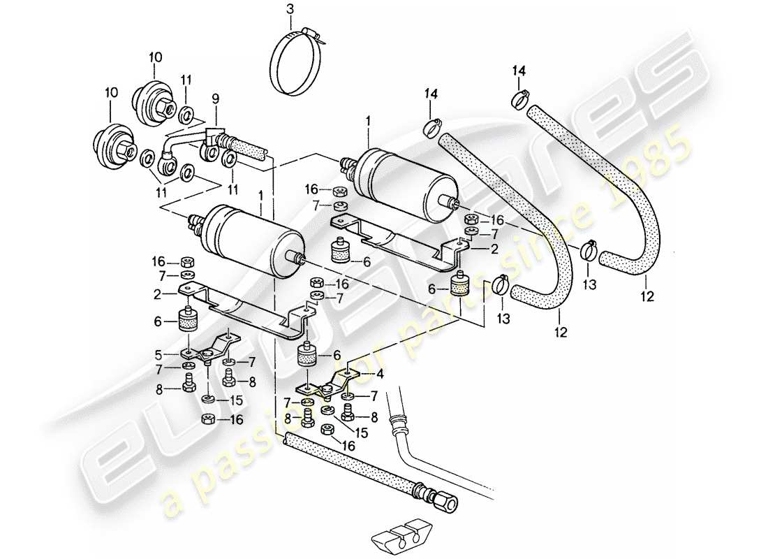 porsche 1988 (959) fuel system parts diagram