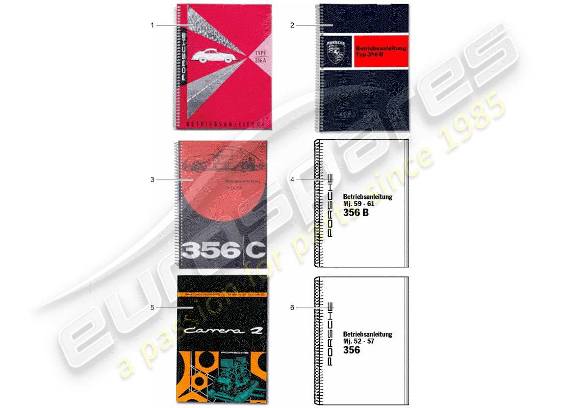 porsche 1960 (after sales literature) instruction manual parts diagram