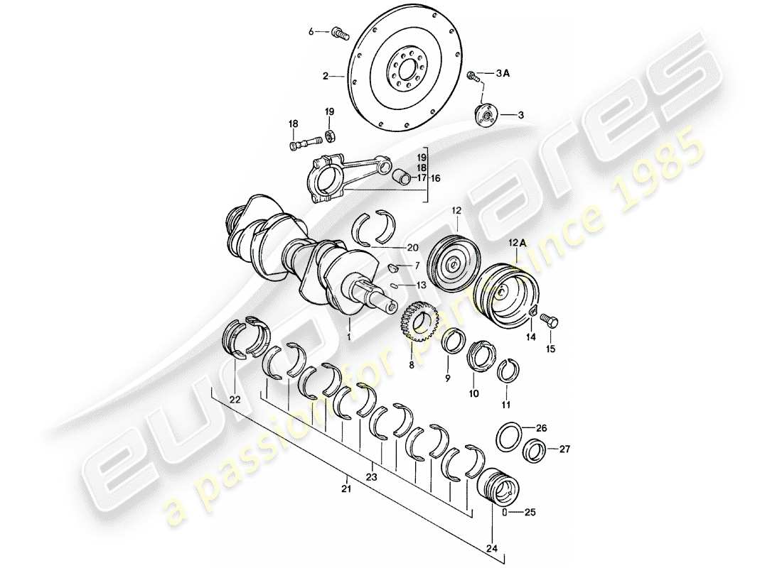 porsche 1983 (911) crankshaft part diagram