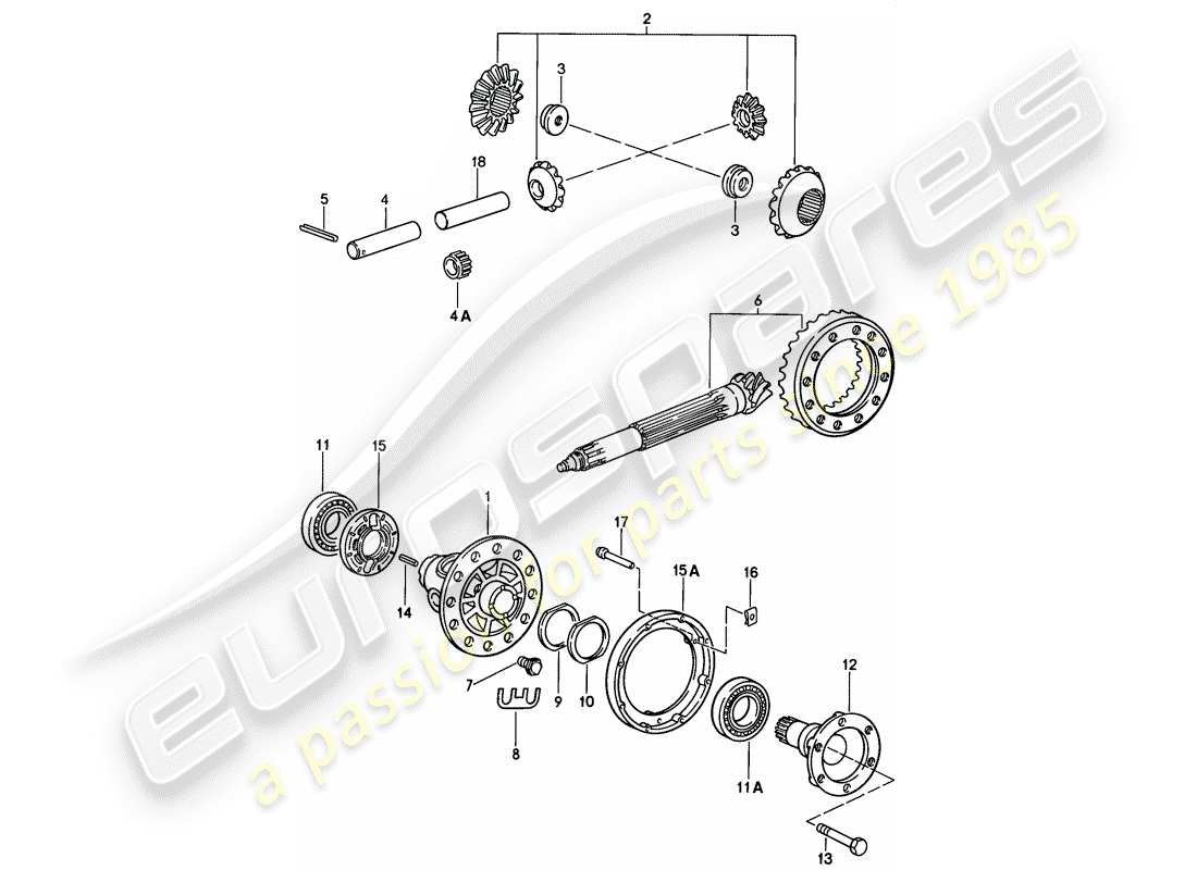 porsche 1987 (911) differential part diagram