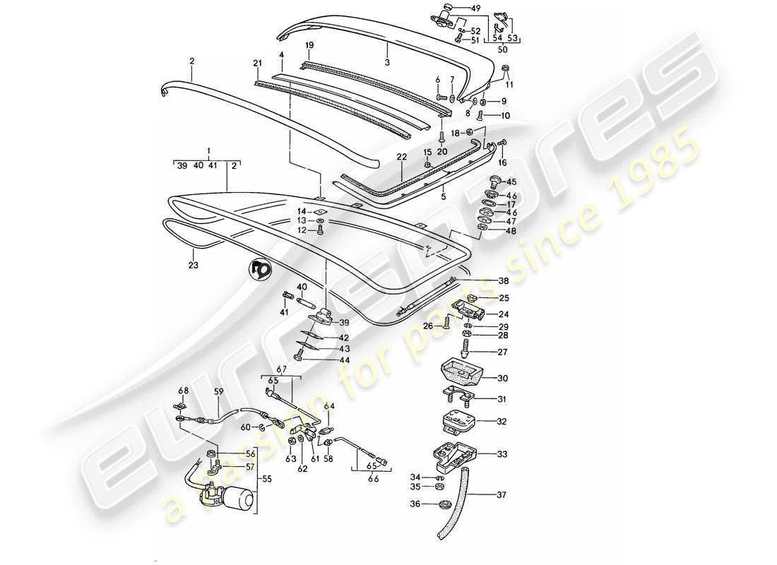 porsche 1990 (944) rear trunk lid - rear spoiler - d - mj 1990>> part diagram