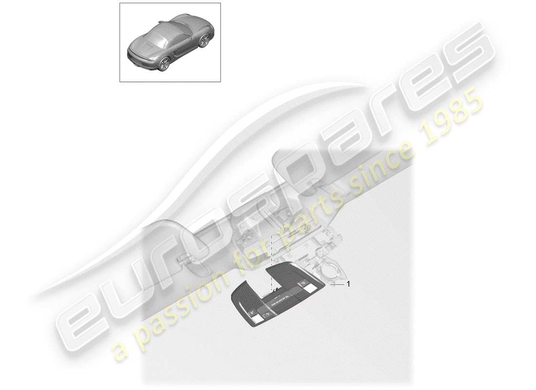 porsche 2014 (981 boxster) console roof parts diagram