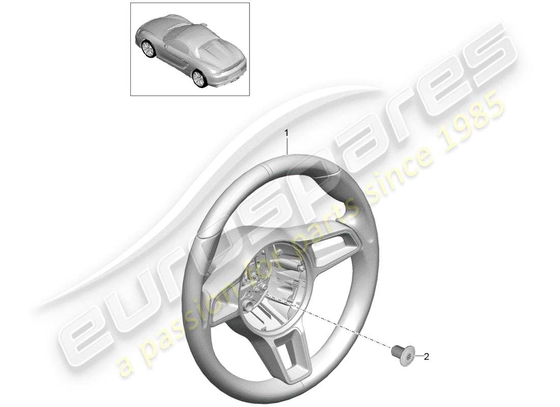 porsche 2016 (981 boxster spyder) steering wheel parts diagram