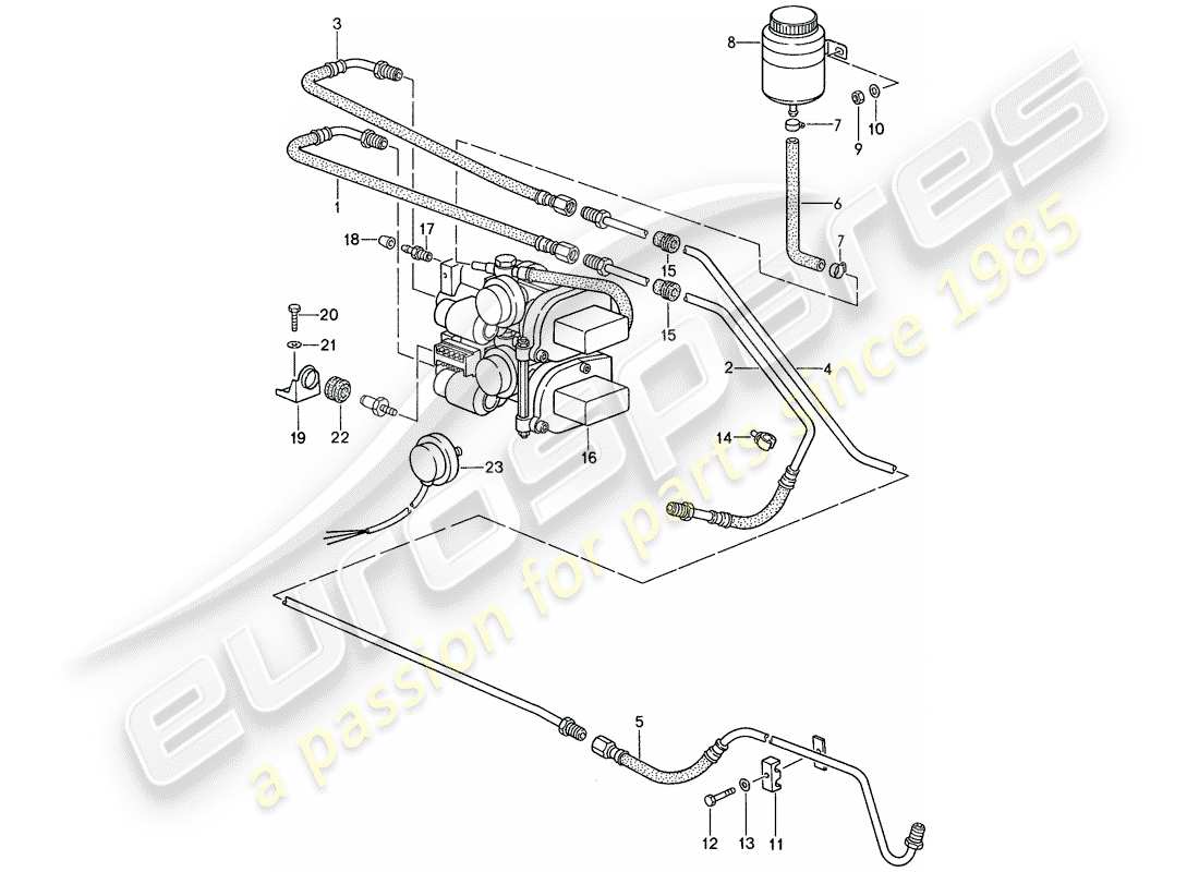 porsche 1988 (959) lock control parts diagram