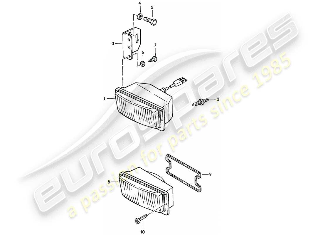 porsche 1987 (944) fog lights parts diagram