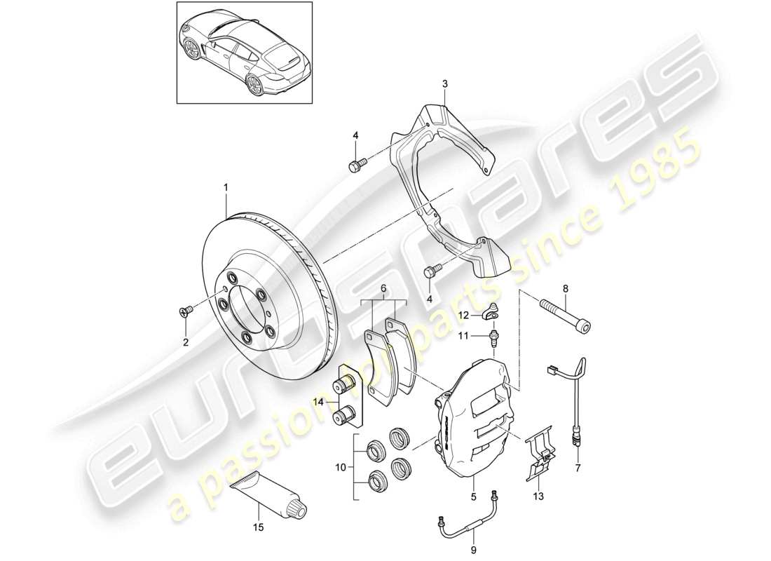 porsche 2015 (panamera 970) disc brake rear axle d >>- mj 2013 part diagram