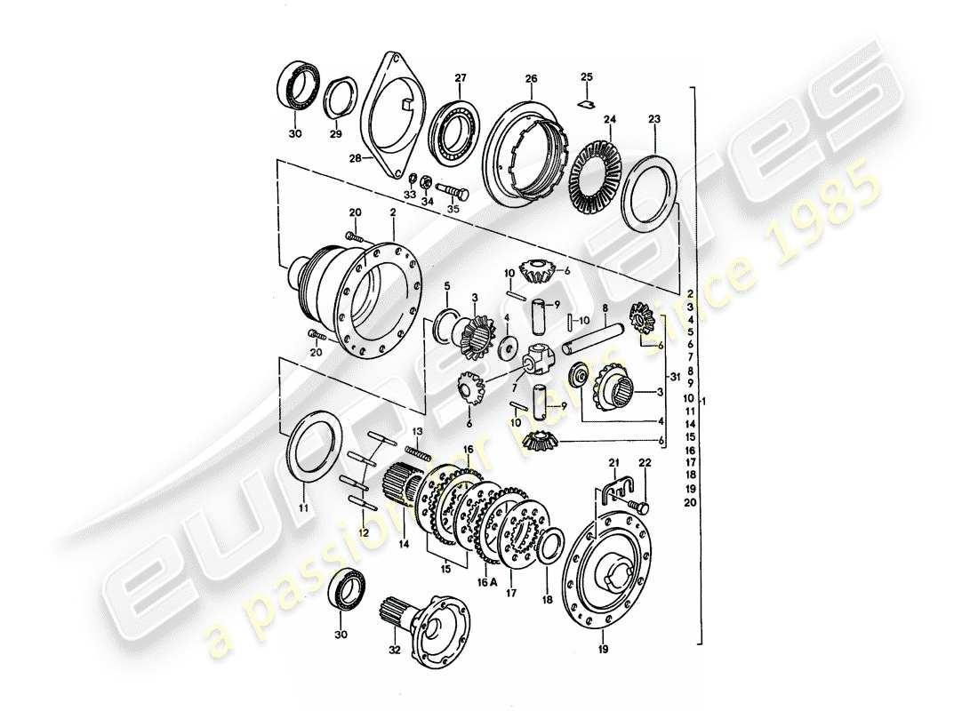 porsche 1993 (928) manual gearbox - porsche - limited slip differential parts diagram