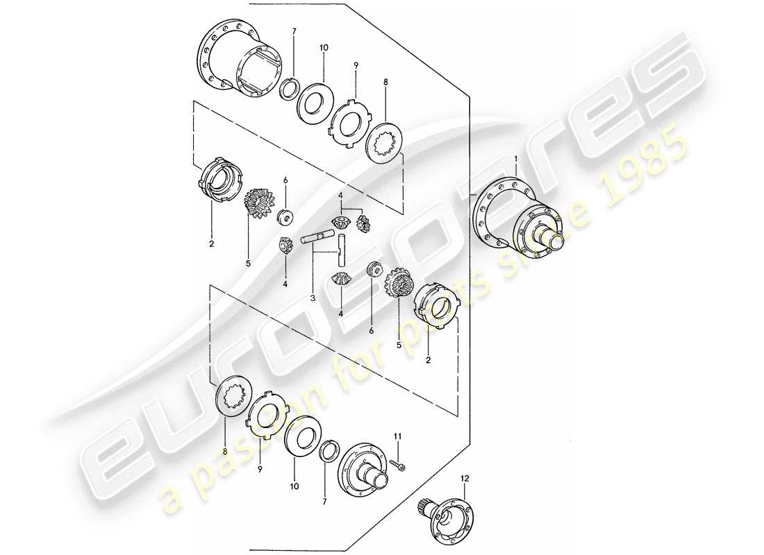 porsche 1991 (944) limited slip differential - for - manual gearbox part diagram