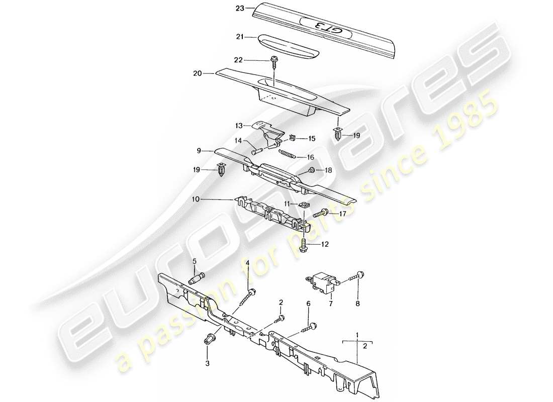 porsche 2001 (996 gt3) lining - sill part diagram