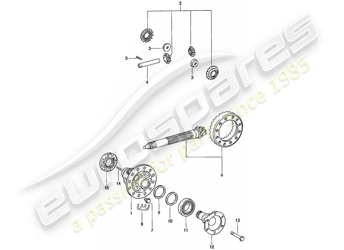 porsche 1986 (911) differential part diagram