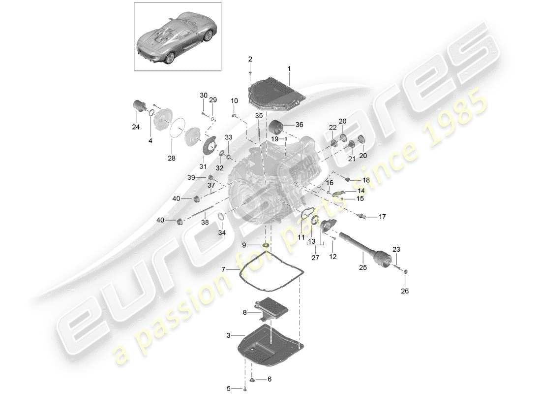 porsche 2015 (918 spyder) - pdk - parts diagram