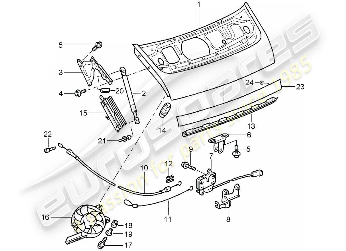 porsche 2000 (996) cover part diagram