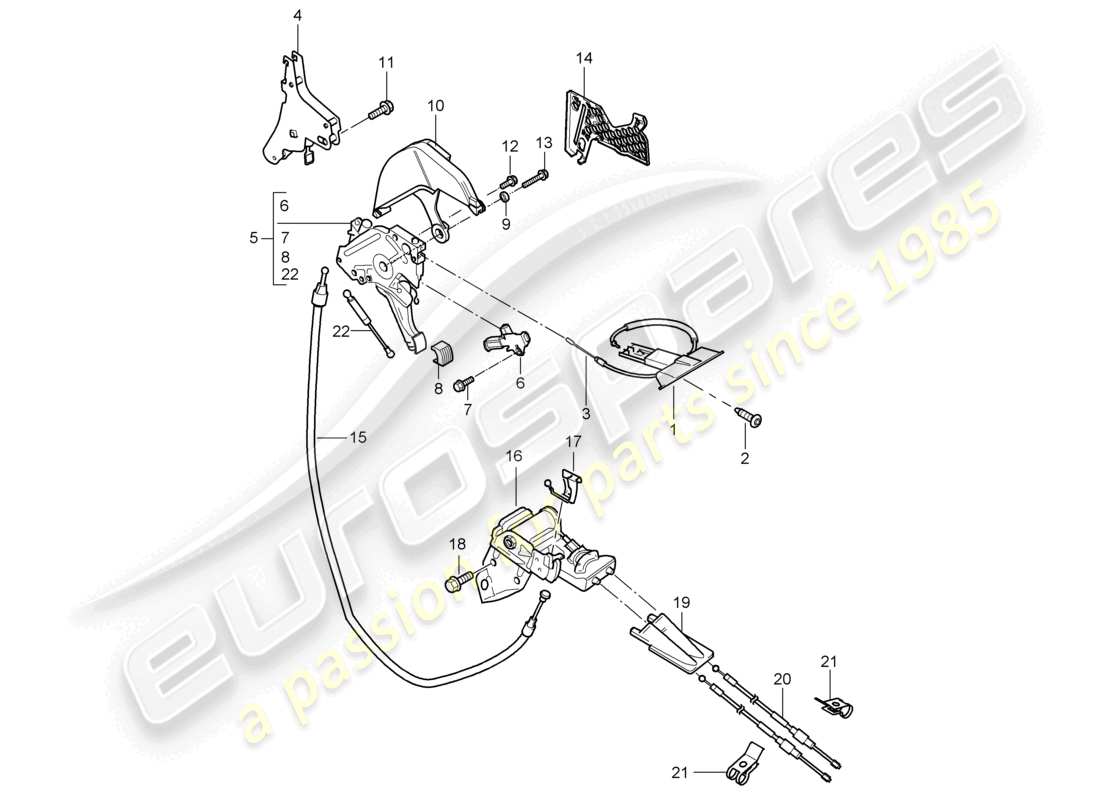 porsche 2009 (cayenne e1 9pa) foot operated parking brake actuator parts diagram