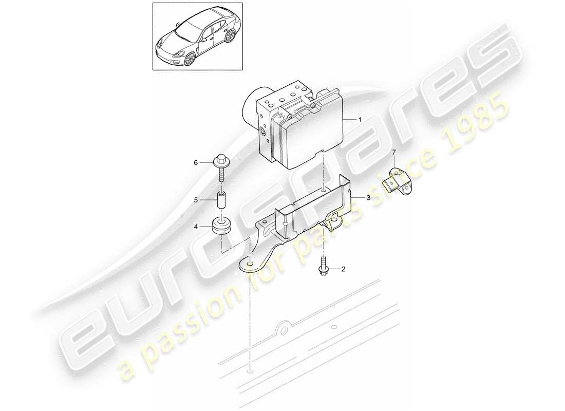 porsche 2012 (panamera 970) hydraulic unit anti-locking brake syst. -abs- part diagram