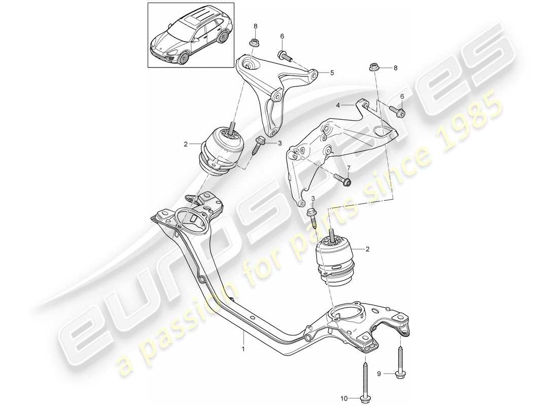 porsche 2016 (cayenne e2 92a) engine lifting tackle lower part diagram