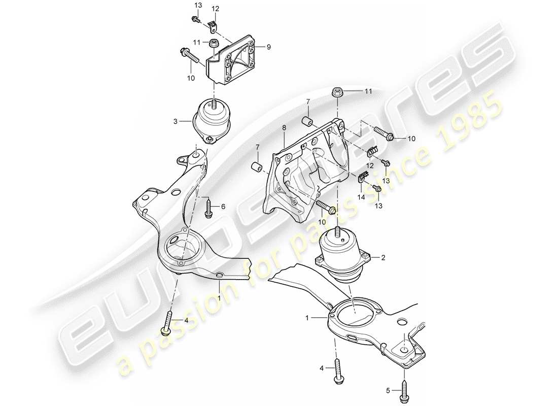 porsche 2008 (cayenne e1 9pa) engine lifting tackle lower part diagram
