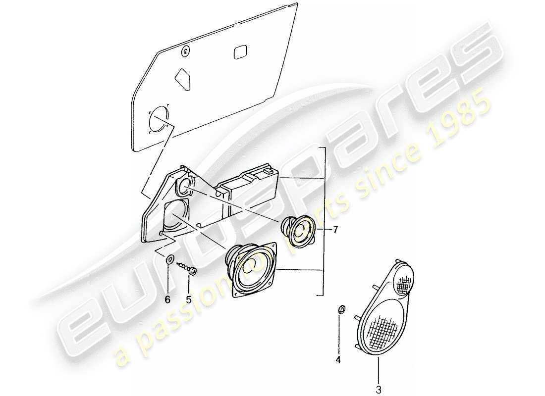 porsche 1985 (tequipment) sound system parts diagram