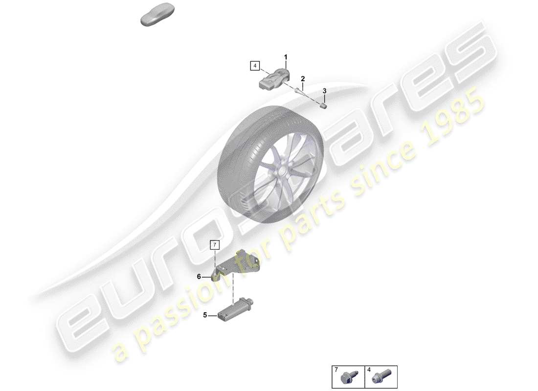 porsche 2019 (718 boxster spyder) tyre pressure control system part diagram