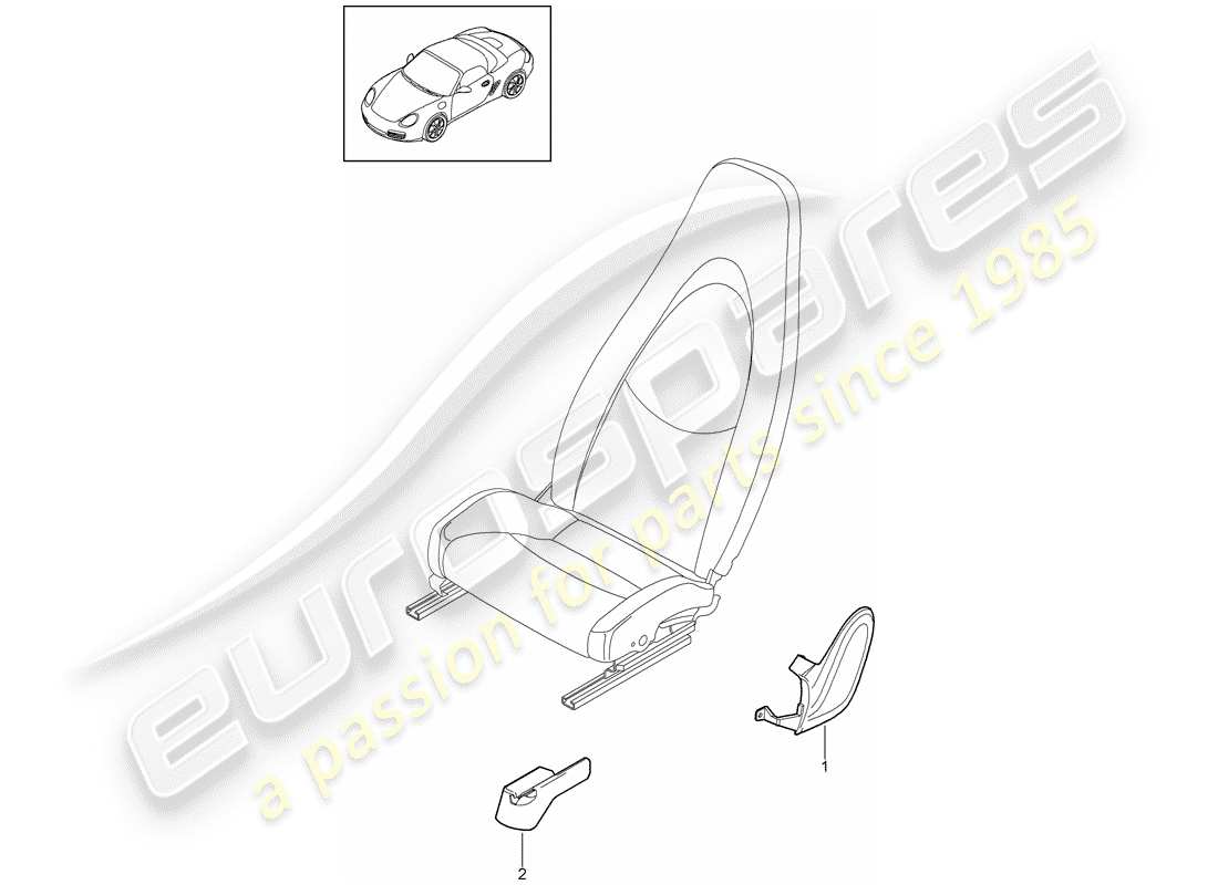 porsche 2012 (987 boxster) front seats standard seat comfort seat (complete) no longer available parts diagram