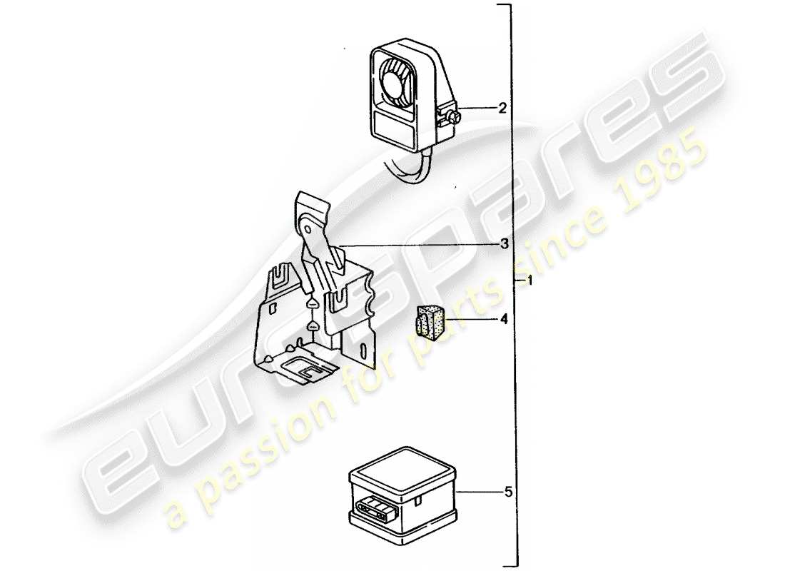 porsche tequipment catalogue (1994) alarm horn parts diagram