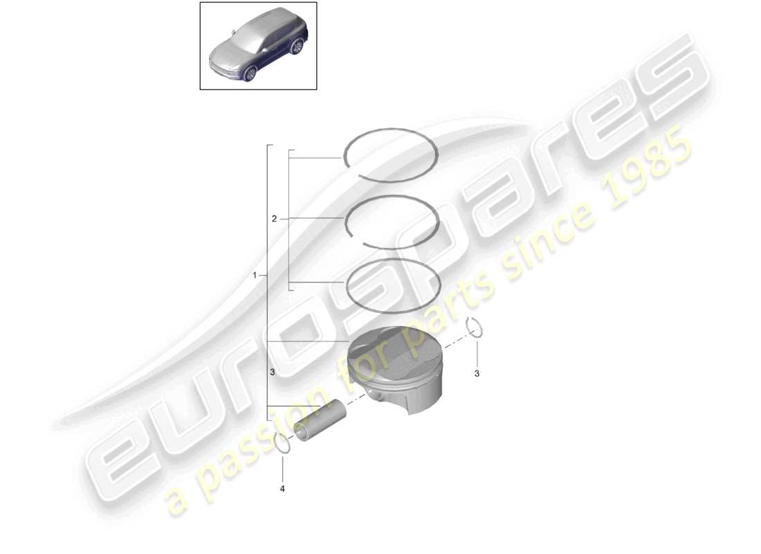 porsche 2020 (cayenne e3 9ya/9yb) piston part diagram