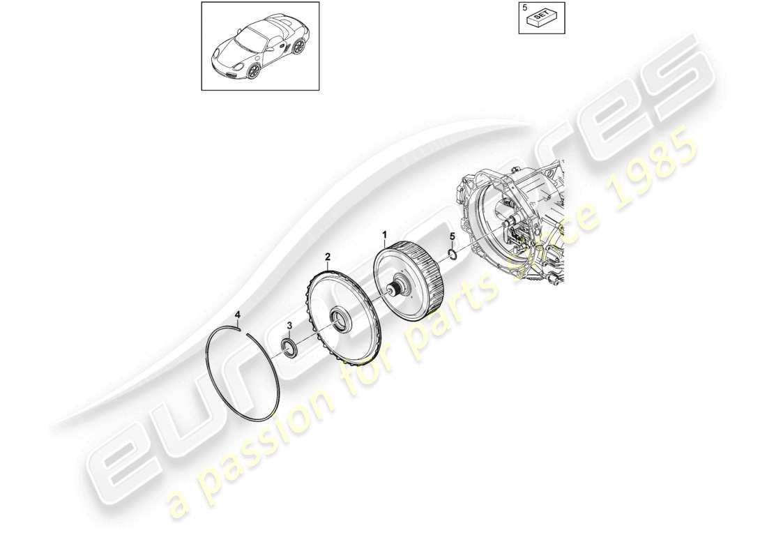 porsche 2012 (987 boxster) - pdk - gearbox clutch for dual clutch gearbox parts diagram