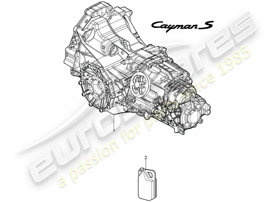 porsche 2007 (987 cayman) 6-speed manual transmission ready for installation part diagram