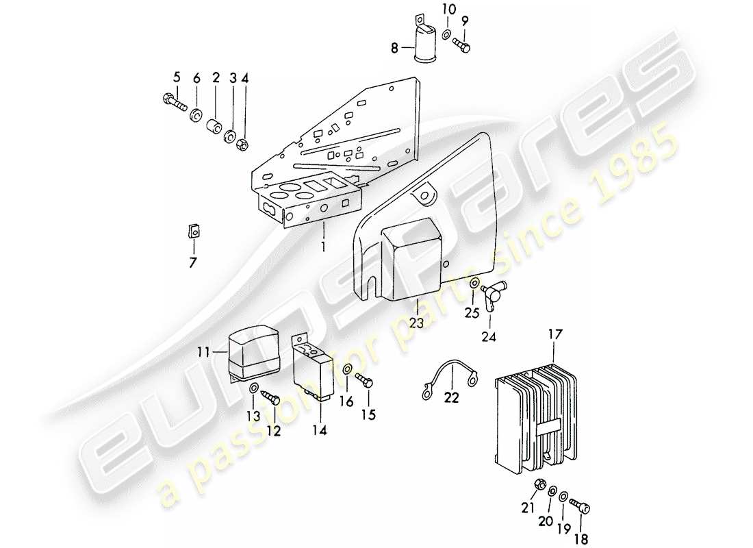 porsche 1970 (911) plate parts diagram
