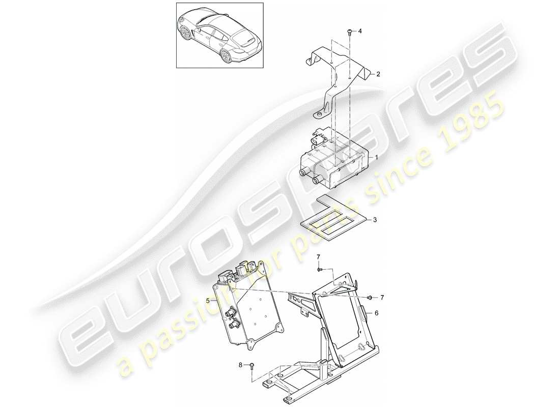 porsche 2013 (panamera 970) heater unit battery charger battery d - mj 2014>> part diagram