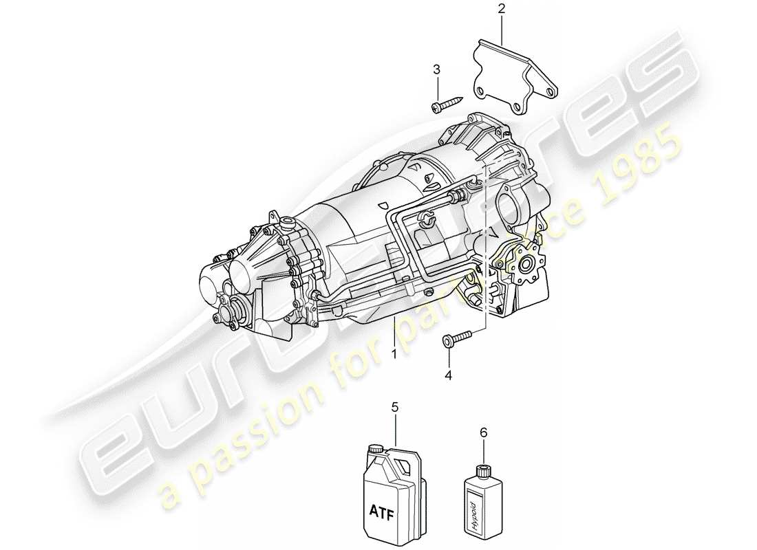 porsche 2002 (996 turbo / gt2) tiptronic - - replacement transmission part diagram