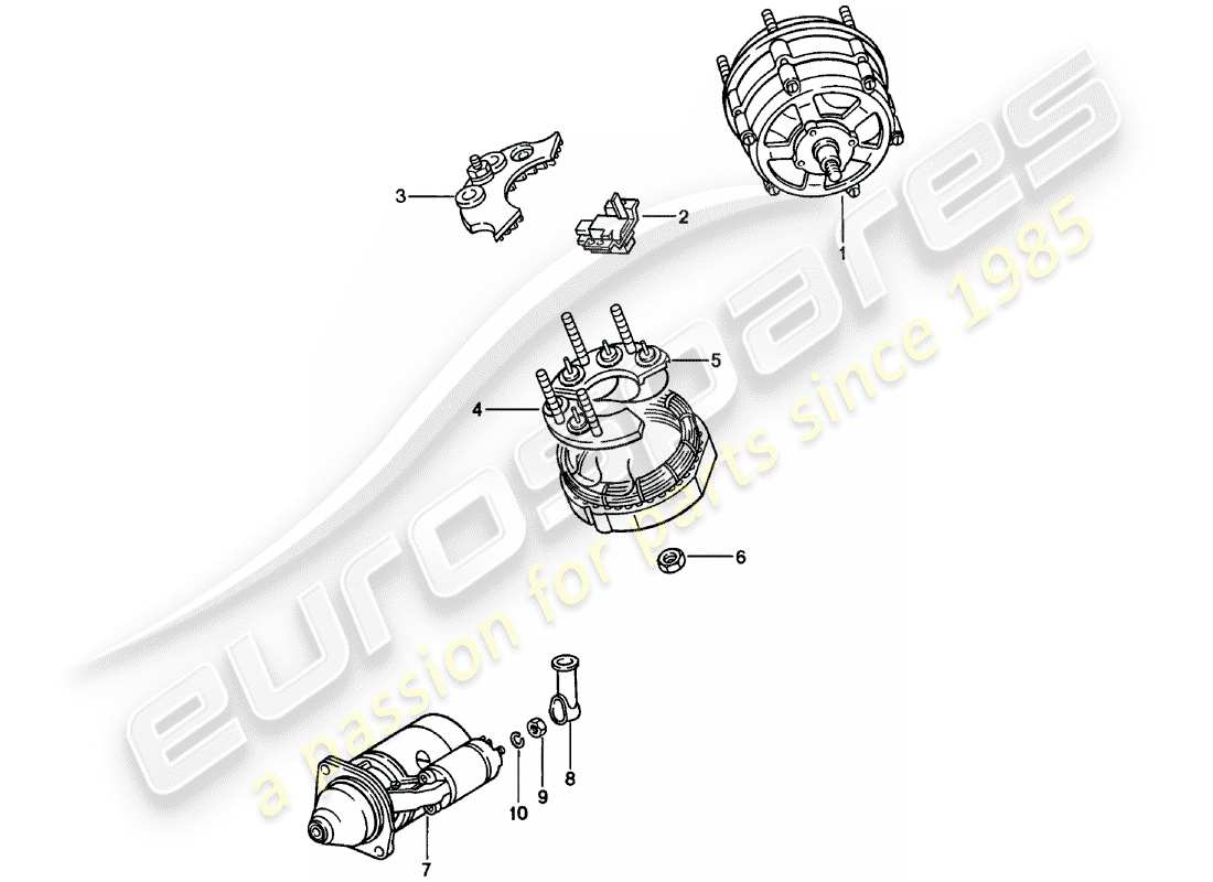 porsche 1978 (911) alternator - starter part diagram