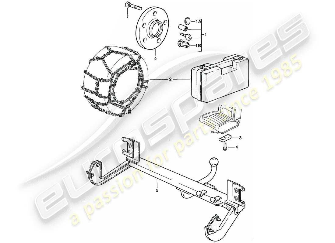 porsche 1983 (944) accessories parts diagram