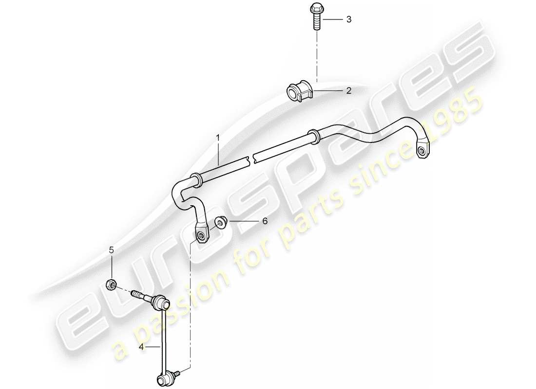 porsche 2007 (987 cayman) anti-roll bar part diagram