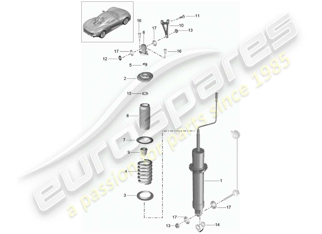 porsche 2015 (918 spyder) suspension parts diagram