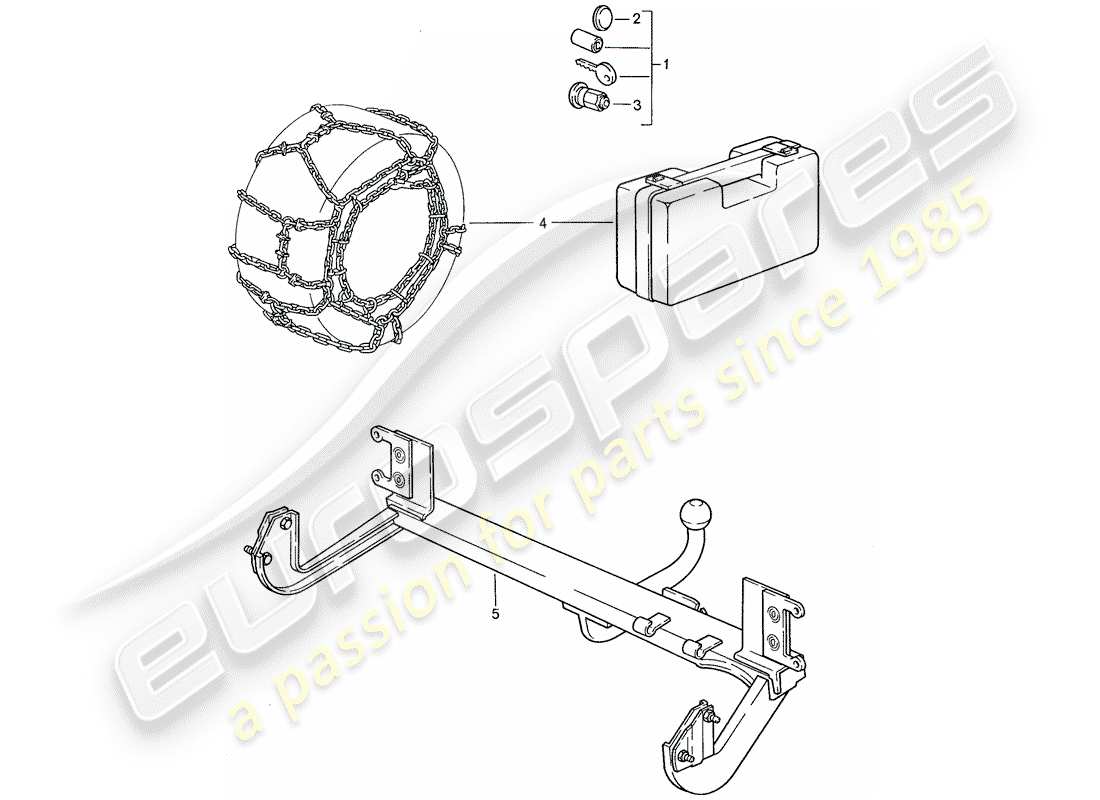 porsche 1989 (944) accessories parts diagram